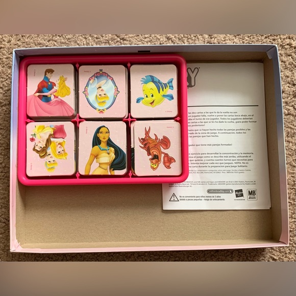 Hasbro Disney Princess Memory Matching Game 72 Princess Cards w/ Holding Tray - Picture 2 of 9
